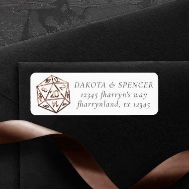 RPG Dice | Copper Fantasy Tabletop Gamer Address Label