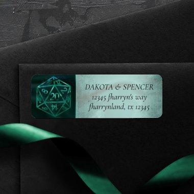 RPG Dice | Emerald Fantasy Tabletop Gamer Address Label