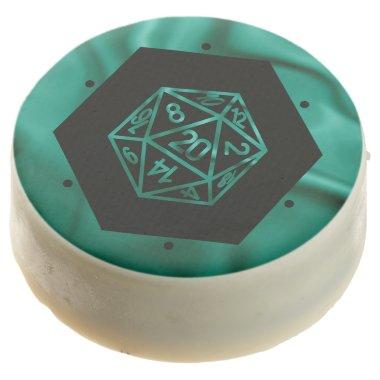 RPG Dice | Emerald Fantasy Tabletop Retro Gamer Chocolate Covered Oreo