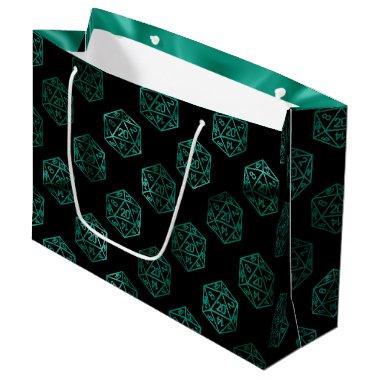RPG Dice | Emerald Fantasy Tabletop Retro Gamer Large Gift Bag