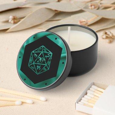 RPG Dice | Emerald Fantasy Tabletop Retro Gamer Mini Candle Favors