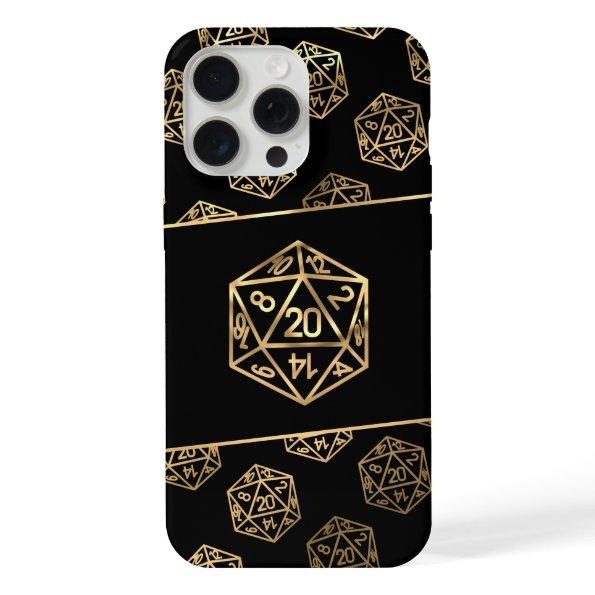RPG Dice | Gold Fantasy Old School Tabletop Gamer iPhone 15 Pro Max Case