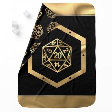 RPG Dice | Gold Fantasy Retro Tabletop PnP Gamer Baby Blanket