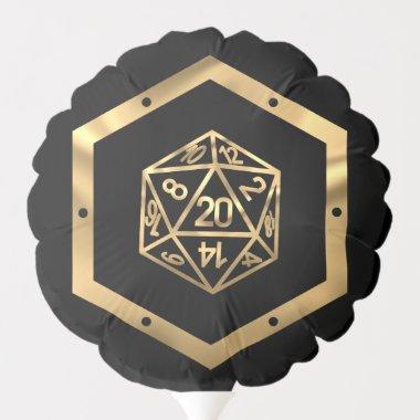 RPG Dice | Gold Fantasy Retro Tabletop PnP Gamer Balloon