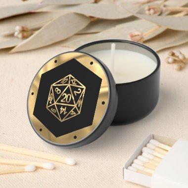 RPG Dice | Gold Fantasy Retro Tabletop PnP Gamer Mini Candle Favors