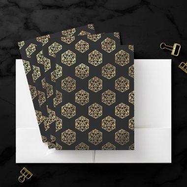 RPG Dice | Gold Fantasy Retro Tabletop PnP Gamer Pocket Folder