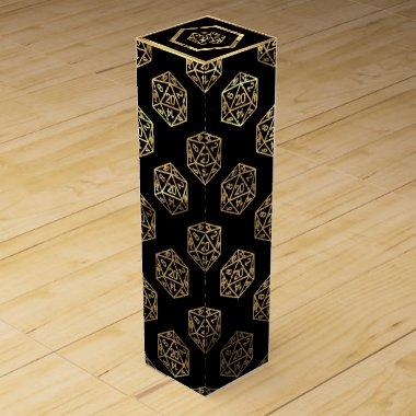 RPG Dice | Gold Fantasy Retro Tabletop PnP Gamer Wine Box