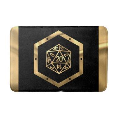 RPG Dice | Gold Fantasy Tabletop Retro PnP Gamer Bath Mat