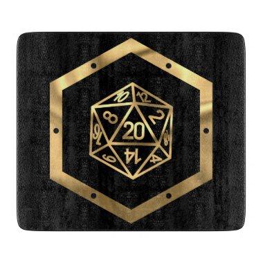 RPG Dice | Gold Fantasy Tabletop Retro PnP Gamer Cutting Board