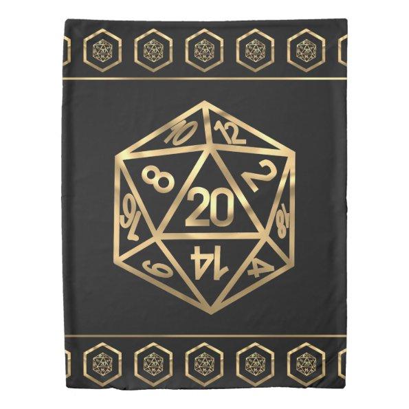 RPG Dice | Gold Fantasy Tabletop Retro PnP Gamer Duvet Cover