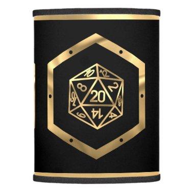 RPG Dice | Gold Fantasy Tabletop Retro PnP Gamer Lamp Shade