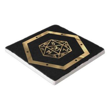 RPG Dice | Gold Fantasy Tabletop Retro PnP Gamer Trivet