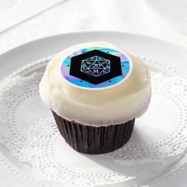 RPG Dice | Holo Fantasy Retro Tabletop PnP Gamer Edible Frosting Rounds