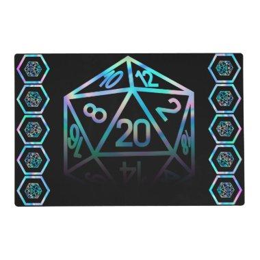 RPG Dice | Holo Fantasy Retro Tabletop PnP Gamer Placemat