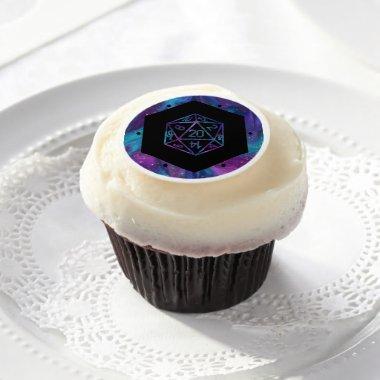 RPG Dice | Nebula Fantasy Retro Tabletop PnP Gamer Edible Frosting Rounds