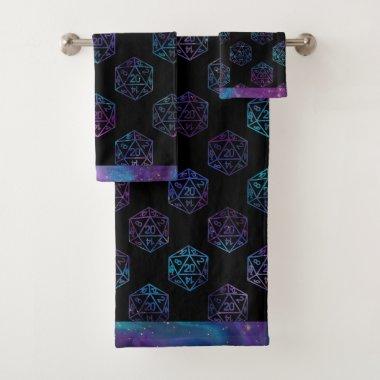RPG Dice | Nebula Fantasy Tabletop Retro PnP Gamer Bath Towel Set