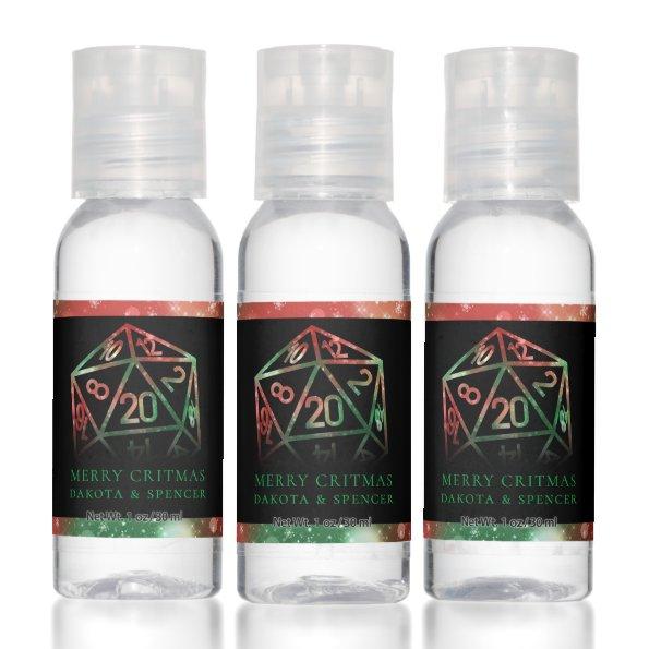 RPG Dice | Red and Green Fantasy Tabletop Gamer Hand Sanitizer