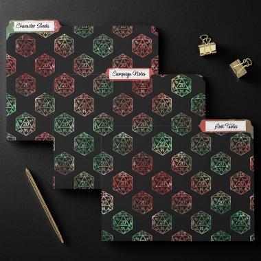 RPG Dice | XMAS Fantasy Retro Tabletop PnP Gamer File Folder