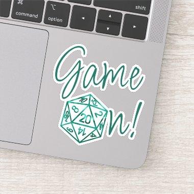 RPG Game On | Emerald Fantasy Tabletop Retro Gamer Sticker