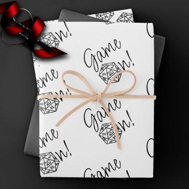RPG Game On | Fantasy Tabletop Retro Gamer Dice Wrapping Paper Sheets