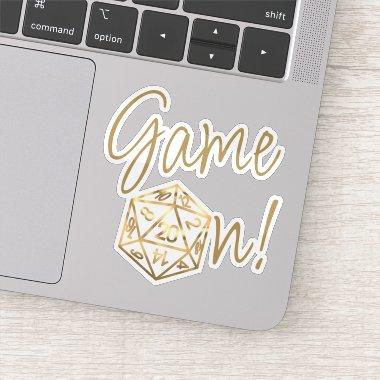 RPG Game On | Gold Fantasy Tabletop Retro Gamer Sticker