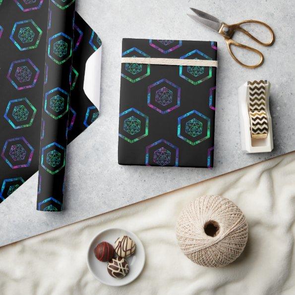 RPG Pattern | Iridescent Fantasy PnP Tabletop Dice Wrapping Paper
