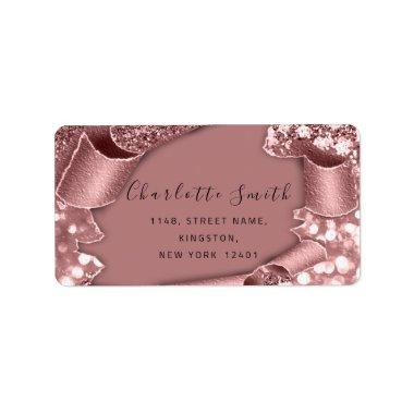 RSVP 3D Frame Glitter Rose Royal Blush Glam Label