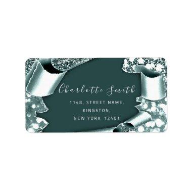 RSVP 3D Frame Glitter Rose Royal Teal Label