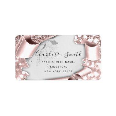 RSVP 3D Silver Frame Glitter Gray Royal Rose Label