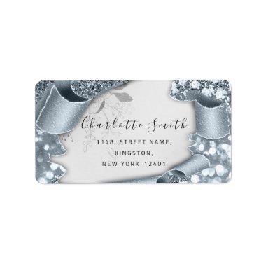 RSVP 3D Silver Frame Glitter Gray Royal Smoky Blu Label