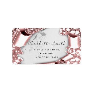 RSVP 3D Silver Frame Glitter Gray Smoky Teal Lab Label