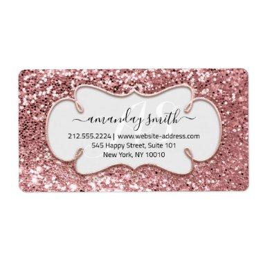 RSVP Bridal Sweet Monogram Glitter Rose Label