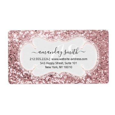 RSVP Bridal Sweet Monogram Rose Royal Frame Label