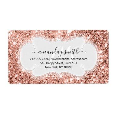 RSVP Bridal Sweet Monogram Wedding Glitter Rose Label