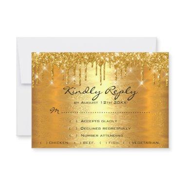 RSVP Drips Gold Spark Wedding Anniversary Bridal