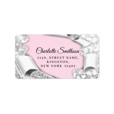 RSVP Glitter Sweet 16th 15th Pink Silver Label