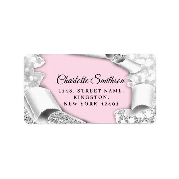 RSVP Glitter Sweet 16th 15th Pink Silver Label