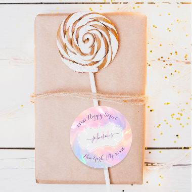 RSVP Holographic Return Address Label Monogram