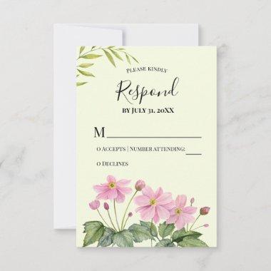 RSVP Respond Watercolor Pink Japanese Anemone