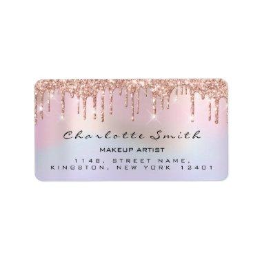 RSVP Wedding Drips Rose Holograph Ombre Label