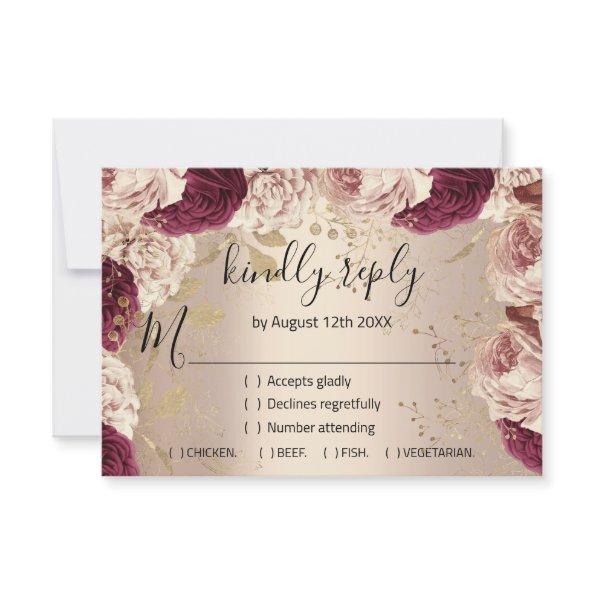 RSVP Wedding Glitter Bridal Rose Gold Wreath
