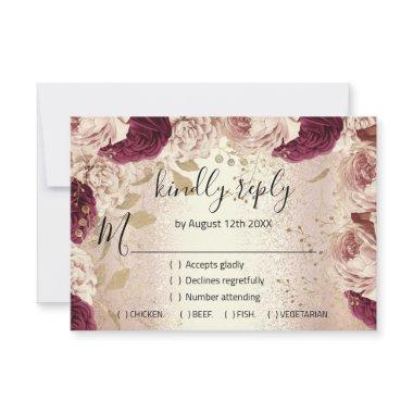 RSVP Wedding Glitter Bridal Rose Gold Wreath Flora