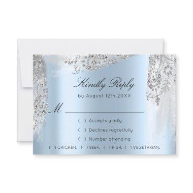 RSVP Wedding Sweet 16th Bridal Shower Silver Blue