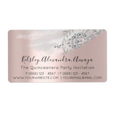 RSVPGray Rose Bridal Shower Sweet 16th Quinceanera Label