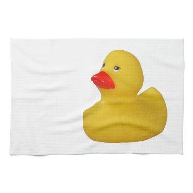 Rubber duck yellow cute fun bird kitchen tea towel
