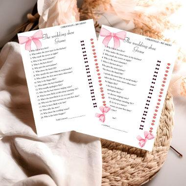 Rubbon Knot Bride & Groom Bridal Shower Game Invitations