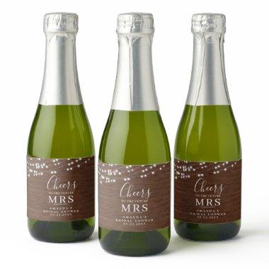 Rusic Wooden Mini Bridal Shower Sparkling Wine Lab Sparkling Wine Label