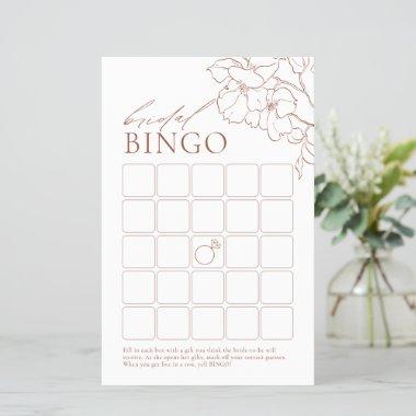 Rust elegant floral bridal shower bingo game