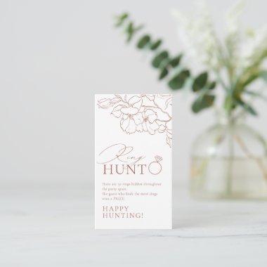 Rust elegant floral ring hunt bridal shower game enclosure Invitations