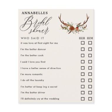 rust floral rustic  who said it game